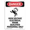 Signmission Safety Sign, OSHA Danger, 10" Height, High Voltage Electrical, Portrait OS-DS-D-710-V-2201 - alternate 1